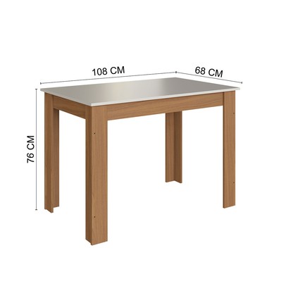 Mesa de Jantar 4 Lugares Atlanta Freijó/Off White - Indékes