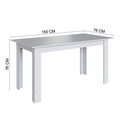 Mesa de Jantar 6 Lugares Atlanta Branco/Preto - Indékes