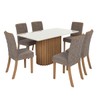Mesa de Jantar 6 Lugares Solana com Vidro Nature/Off White/Cacau - Henn