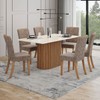 Mesa de Jantar 6 Lugares Solana com Vidro Nature/Off White/Cacau - Henn