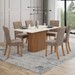 Mesa de Jantar 6 Lugares Solana com Vidro Nature/Off White/Cacau - Henn