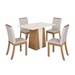 Mesa de Jantar 4 Lugares Orus Nature/Off White/Linho - Henn