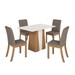 Mesa de Jantar 4 Lugares Orus Nature/Off White/Bege - Henn