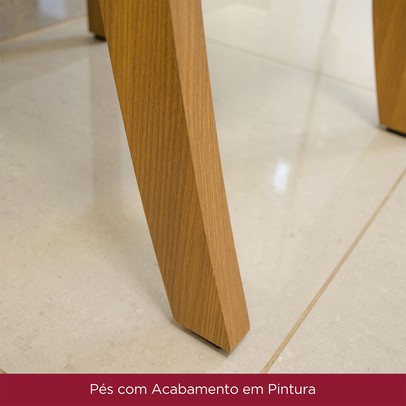 Mesa de Jantar 4 Lugares Orus Nature/Off White/Bege - Henn