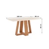 Mesa de Jantar 6 Lugares Lins Nature/Off White/Bege - Henn