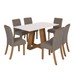 Mesa de Jantar 6 Lugares Lins Nature/Off White/Bege - Henn