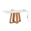 Mesa de Jantar 6 Lugares Lins com Vidro Nature/Off White/Bege - Henn