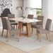 Mesa de Jantar 6 Lugares Lins com Vidro Nature/Off White/Bege - Henn