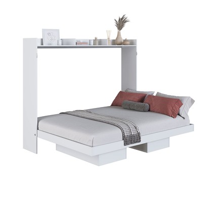 Cama Casal Hanover Articulável Horizontal 2 Prateleiras Branco - Art In Móveis