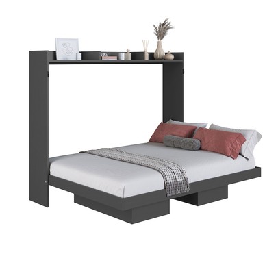 Cama Casal Hanover Articulável Horizontal 2 Prateleiras Grafite - Art In Móveis