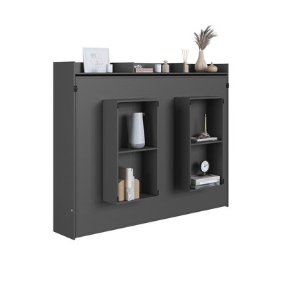 Cama Casal Hanover Articulável Horizontal 2 Prateleiras Grafite - Art In Móveis