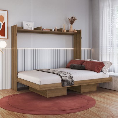 Cama Casal Hanover Articulável Horizontal 2 Prateleiras Mel - Art In Móveis