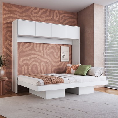 Cama Casal Hanover Articulável Horizontal 4 Portas Branco - Art In Móveis