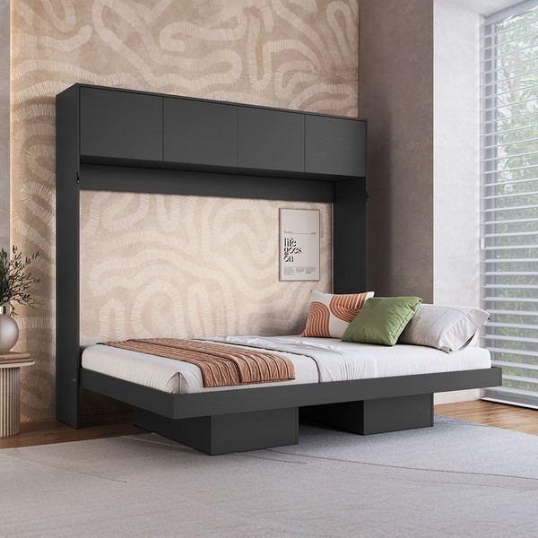 Cama Casal Hanover Articulável Horizontal 4 Portas Grafite - Art In Móveis