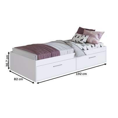Cama Solteiro Tókio com 2 Portas Branco - Art In Móveis
