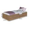 Cama Solteiro Tókio com 2 Portas Mel - Art In Móveis