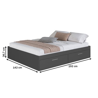 Cama Casal Tókio com 4 Portas Grafite - Art In Móveis