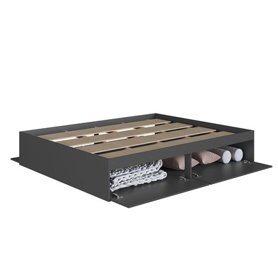 Cama Queen Tókio com 4 Portas Grafite - Art In Móveis