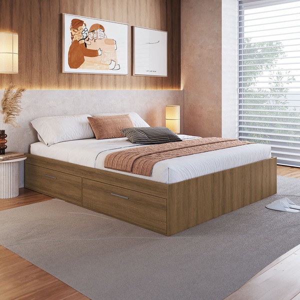 Cama Queen Tókio com 4 Portas Mel - Art In Móveis