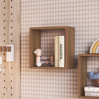 Nicho Organizador Ni3030 Pequeno Multiuso Nogal - Art In Móveis