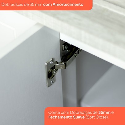 Cozinha Completa Americana 8 Portas 5 Gavetas Cinza Hp - Henn