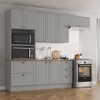 Cozinha Completa Americana 8 Portas 5 Gavetas Cinza Hp - Henn