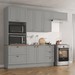 Cozinha Completa Americana 8 Portas 5 Gavetas Cinza Hp - Henn