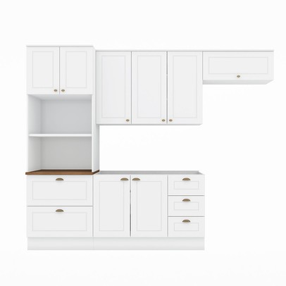 Cozinha Completa Americana 8 Portas 5 Gavetas Branco Hp - Henn