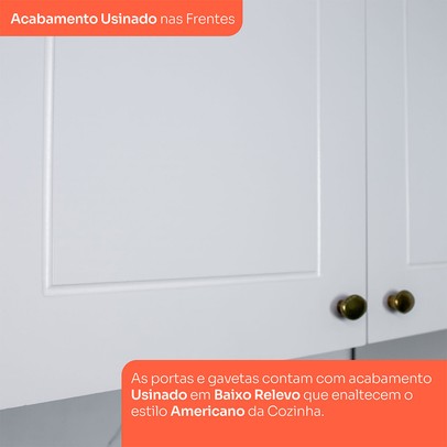 Cozinha Completa Americana 8 Portas 5 Gavetas Branco Hp - Henn