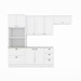 Cozinha Completa Americana 8 Portas 5 Gavetas Branco Hp - Henn