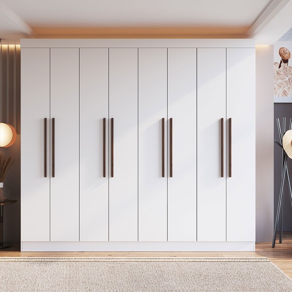 Guarda-Roupa Casal Califórnia 8 Portas 4 Gavetas 100% Mdf Branco - Doripel