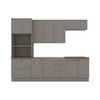 Cozinha Completa Americana 10 Portas 5 Gavetas 100% Mdf Cinza Hp/Nature - Henn