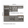 Cozinha Completa Americana 10 Portas 5 Gavetas 100% Mdf Cinza Hp/Nature - Henn