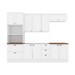 Cozinha Completa Americana 10 Portas 5 Gavetas 100% Mdf Branco Hp/Nature - Henn
