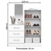 Cômoda Cannes 2 Portas 3 Gavetas com Espelho Branco - Henn