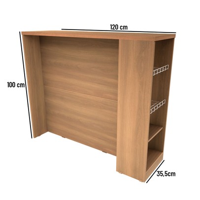 Bancada de Cozinha Ilha 120 Cm 3 Prateleiras Freijó - Telasul