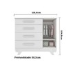 Cômoda Infantil Retrô 1 Porta 4 Gavetas 100% Mdf Branco Brilho - Móveis Peroba