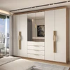 Guarda-Roupa Casal 6 Portas Rei & Rainha Cinamomo/Off White - Panorama Móveis