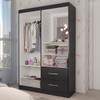 Guarda-Roupa Infantil Gabe 2 Portas 2 Gavetas com Espelho Black - Panorama Móveis