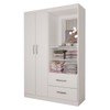 Guarda-Roupa Infantil Gabe 2 Portas 2 Gavetas com Espelho Branco - Panorama Móveis