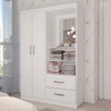 Guarda-Roupa Infantil Gabe 2 Portas 2 Gavetas com Espelho Branco - Panorama Móveis