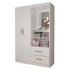 Guarda-Roupa Solteiro Gabe 2 Portas 2 Gavetas com Espelho Branco - Panorama Móveis