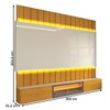 Painel para TV 85 Polegadas Imperator 3 Portas 100% Mdf com Led Naturale/Off White - Panorama Móveis