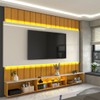 Painel para TV 85 Polegadas Imperator 3 Portas 100% Mdf com Led Naturale/Off White - Panorama Móveis