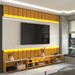 Painel para TV 85 Polegadas Imperator 3 Portas 100% Mdf com Led Naturale/Off White - Panorama Móveis