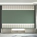 Painel para TV 85 Polegadas Imperator 3 Portas 100% Mdf com Led Off White/Verde - Panorama Móveis