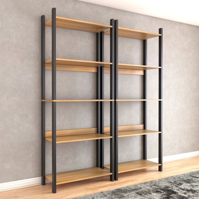 Sapateira Jordan Estilo Industrial 20 Pares Freijó/Black - Panorama Móveis