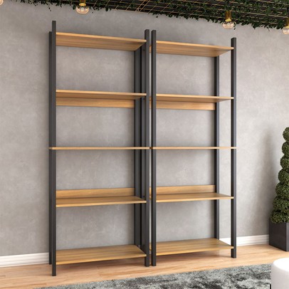 Sapateira Jordan Estilo Industrial 20 Pares Freijó/Black - Panorama Móveis