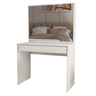 Penteadeira Magnifique 1 Gaveta com Divisória e Espelho Branco - Panorama Móveis