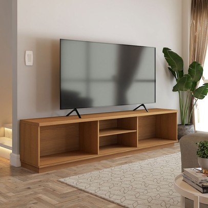 Rack para TV Até 75 Polegadas Ripado 2 Portas Naturalle - Panorama Móveis